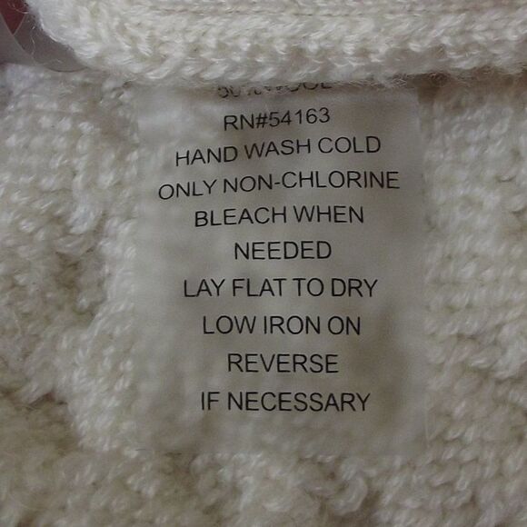 CALVIN KLEIN Sweater, L, Mixed texture knit, Long sleeve, Cream, Crew neck - Picture 10 of 10